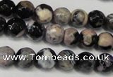 CAG5668 15 inches 6mm faceted round fire crackle agate beads