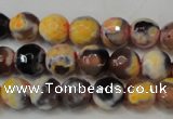 CAG5671 15 inches 6mm faceted round fire crackle agate beads