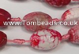 CAG5791 15 inches 13*18mm faceted rice fire crackle agate beads