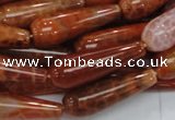 CAG596 15.5 inches 10*30mm teardrop natural fire agate beads