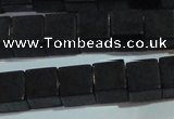 CAG6046 15.5 inches 8*8mm cube matte black agate beads