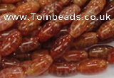 CAG605 15.5 inches 8*14mm rice natural fire agate beads wholesale