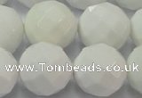 CAG6105 15.5 inches 14mm faceted round white agate gemstone beads