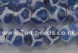 CAG6121 15 inches 10mm faceted round tibetan agate gemstone beads