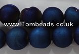 CAG6246 15 inches 16mm round plated druzy agate beads wholesale