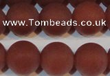 CAG6558 15.5 inches 16mm round matte red agate beads wholesale