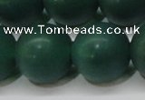 CAG6573 15.5 inches 16mm round matte green agate beads wholesale