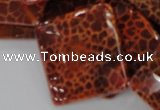 CAG658 15.5 inches 30*30mm faceted rhombic natural fire agate beads