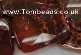 CAG666 15.5 inches 30*40mm faceted rectangle natural fire agate beads