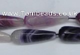 CAG6892 15.5 inches 10*30mm faceted teardrop line agate beads