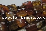 CAG693 15.5 inches 12*12mm square dragon veins agate beads