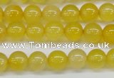 CAG7109 15.5 inches 8mm round yellow agate gemstone beads