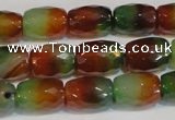 CAG7178 15.5 inches 8*12mm faceted drum rainbow agate gemstone beads