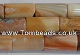 CAG7312 15.5 inches 10*20mm tube red botswana agate beads