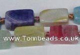 CAG7370 15.5 inches 10*15mm - 10*20mm cuboid dragon veins agate beads