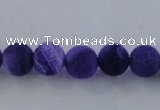 CAG7515 15.5 inches 14mm round frosted agate beads wholesale