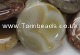 CAG781 15.5 inches 40mm flat round yellow agate gemstone beads