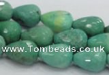 CAG7878 15.5 inches 12*16mm faceted teardrop grass agate beads