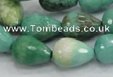 CAG7879 15.5 inches 13*18mm faceted teardrop grass agate beads