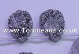 CAG8132 Top drilled 18*25mm teardrop silver plated druzy agate beads