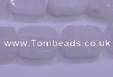 CAG8230 Top drilled 13*18mm rectangle white plated druzy agate beads