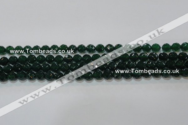 CAG8580 15.5 inches 10mm faceted round green agate gemstone beads