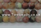 CAG8745 15.5 inches 4mm round matte rainbow agate beads