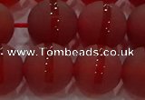 CAG8904 15.5 inches 12mm round matte red agate beads wholesale