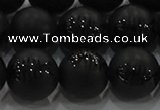 CAG8920 15.5 inches 8mm round matte black agate beads wholesale