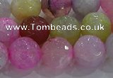 CAG8950 15.5 inches 10mm faceted round fire crackle agate beads