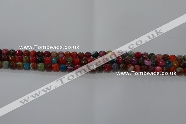 CAG9262 15.5 inches 4mm faceted round line agate beads wholesale