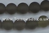 CAG9314 15.5 inches 12mm round matte grey agate beads wholesale