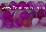 CAG9326 15.5 inches 6mm round matte line agate beads wholesale