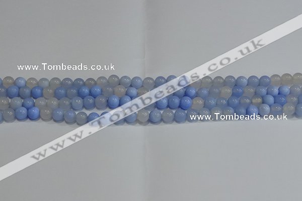 CAG9445 15.5 inches 4mm round blue agate beads wholesale