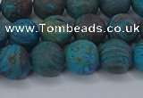 CAG9495 15.5 inches 10mm round matte blue crazy lace agate beads