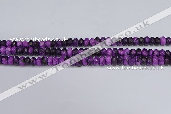 CAG9588 15.5 inches 5*8mm faceted rondelle crazy lace agate beads