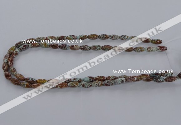 CAG9610 15.5 inches 6*12mm rice ocean agate gemstone beads