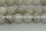 CAG9701 15.5 inches 6mm round matte grey agate beads wholesale