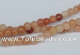 CAJ101 15.5 inches 4mm round red aventurine jade beads wholesale