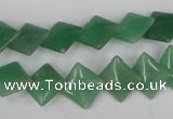 CAJ301 15.5 inches 10*10mm diamond green aventurine jade beads
