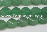 CAJ664 15.5 inches 8*10mm twisted rice green aventurine beads