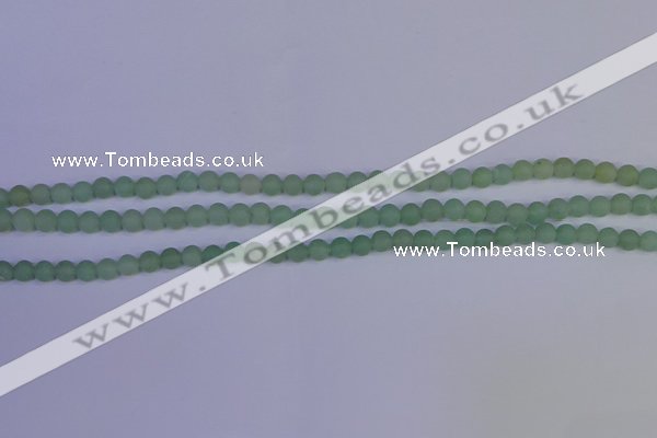 CAJ800 15.5 inches 4mm round matte green aventurine beads wholesale