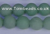 CAJ805 15.5 inches 14mm round matte green aventurine beads wholesale
