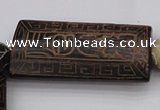 CAL08 14.5 inches 25*52mm carved rectangle agalmatolite beads
