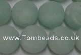 CAM1115 15.5 inches 14mm round matte amazonite beads wholesale