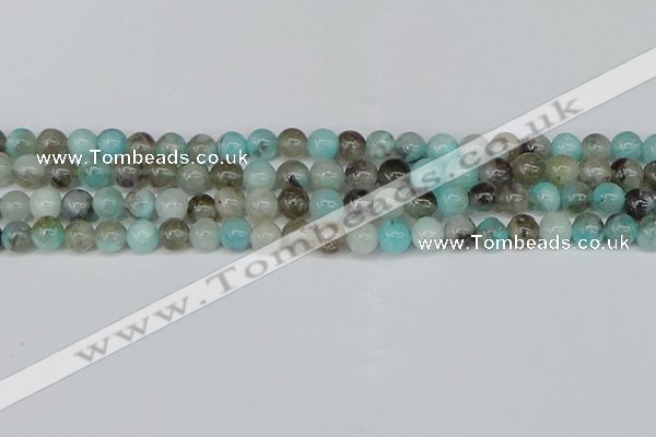 CAM1481 15.5 inches 6mm round Madagascar black amazonite beads