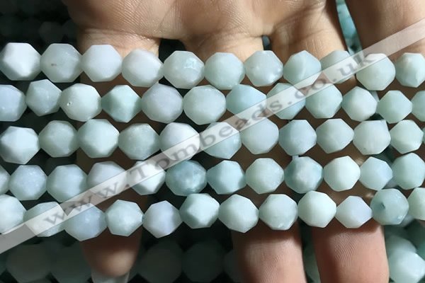 CAM1494 15.5 inches 8mm faceted nuggets amazonite beads wholesale