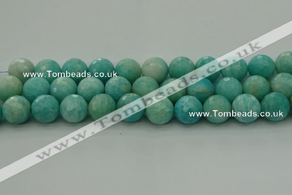 CAM1567 15.5 inches 18mm faceted round Russian amazonite beads