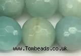 CAM1773 15 inches 12mm faceted round amazonite beads