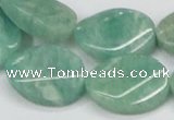 CAM414 15.5 inches 18*25mm twisted oval natural russian amazonite beads